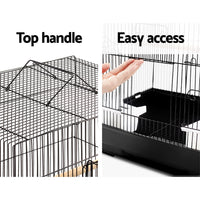 Thumbnail for i.Pet Medium Bird Cage with Perch - Black