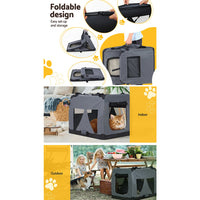 Thumbnail for i.Pet Pet Carrier Soft Crate Dog Cat Travel Portable Cage Kennel Foldable Car M