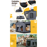 Thumbnail for i.Pet Pet Carrier Soft Crate Dog Cat Travel Portable Cage Kennel Foldable Car XL