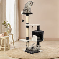 Thumbnail for i.Pet Cat Tree 112cm Trees Scratching Post Scratcher Tower Condo House Furniture Wood