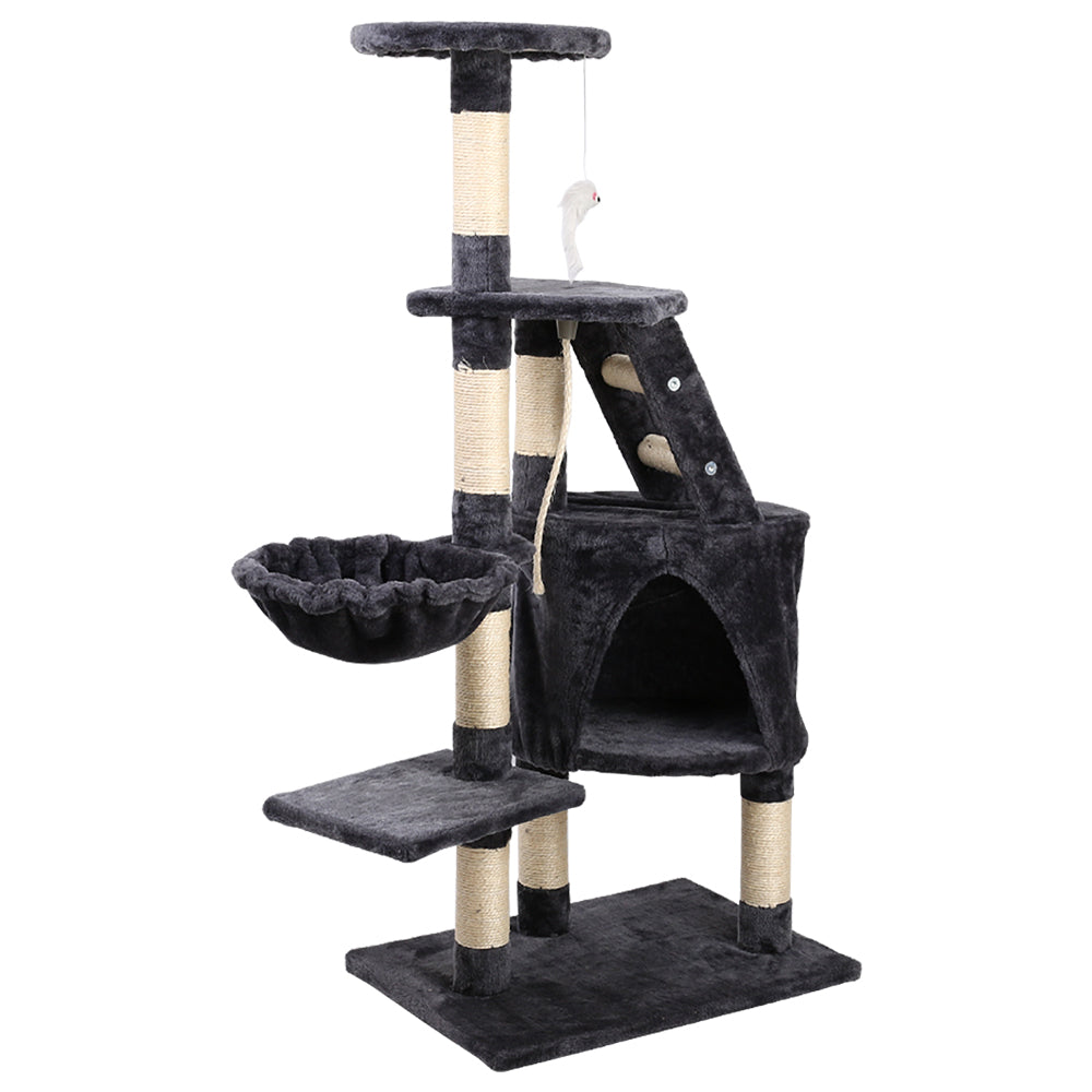 i.Pet 120cm Multi-Level Wooden Cat Tree - Premium Scratching Post, Tower & Condo House for Cats