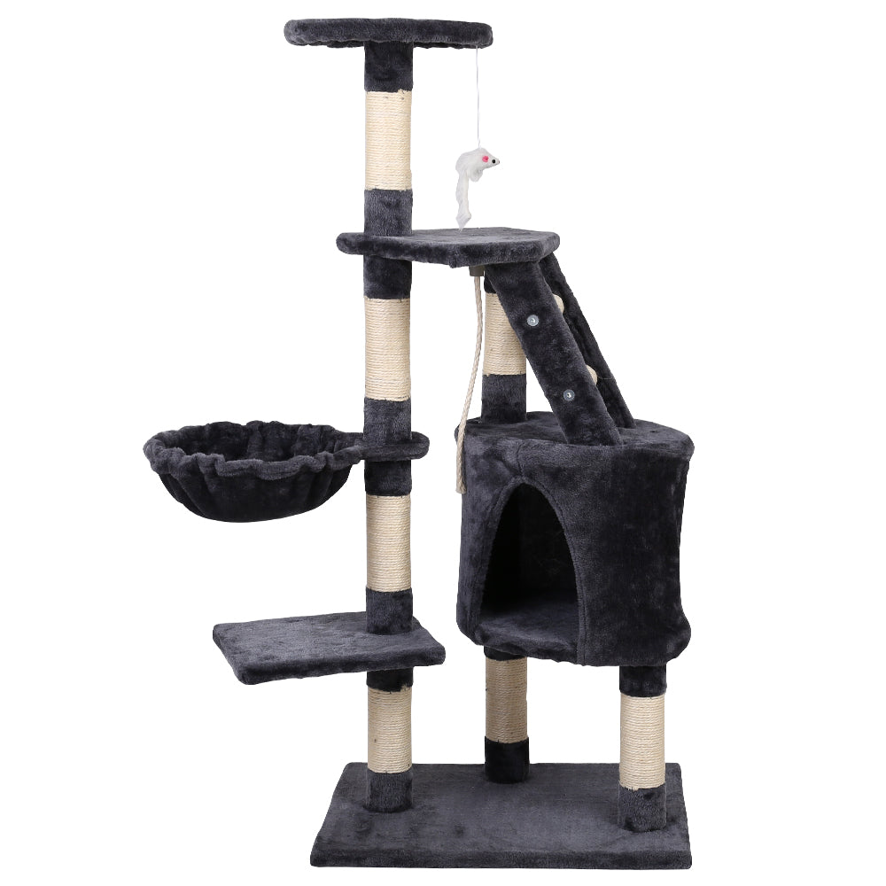 i.Pet 120cm Multi-Level Wooden Cat Tree - Premium Scratching Post, Tower & Condo House for Cats