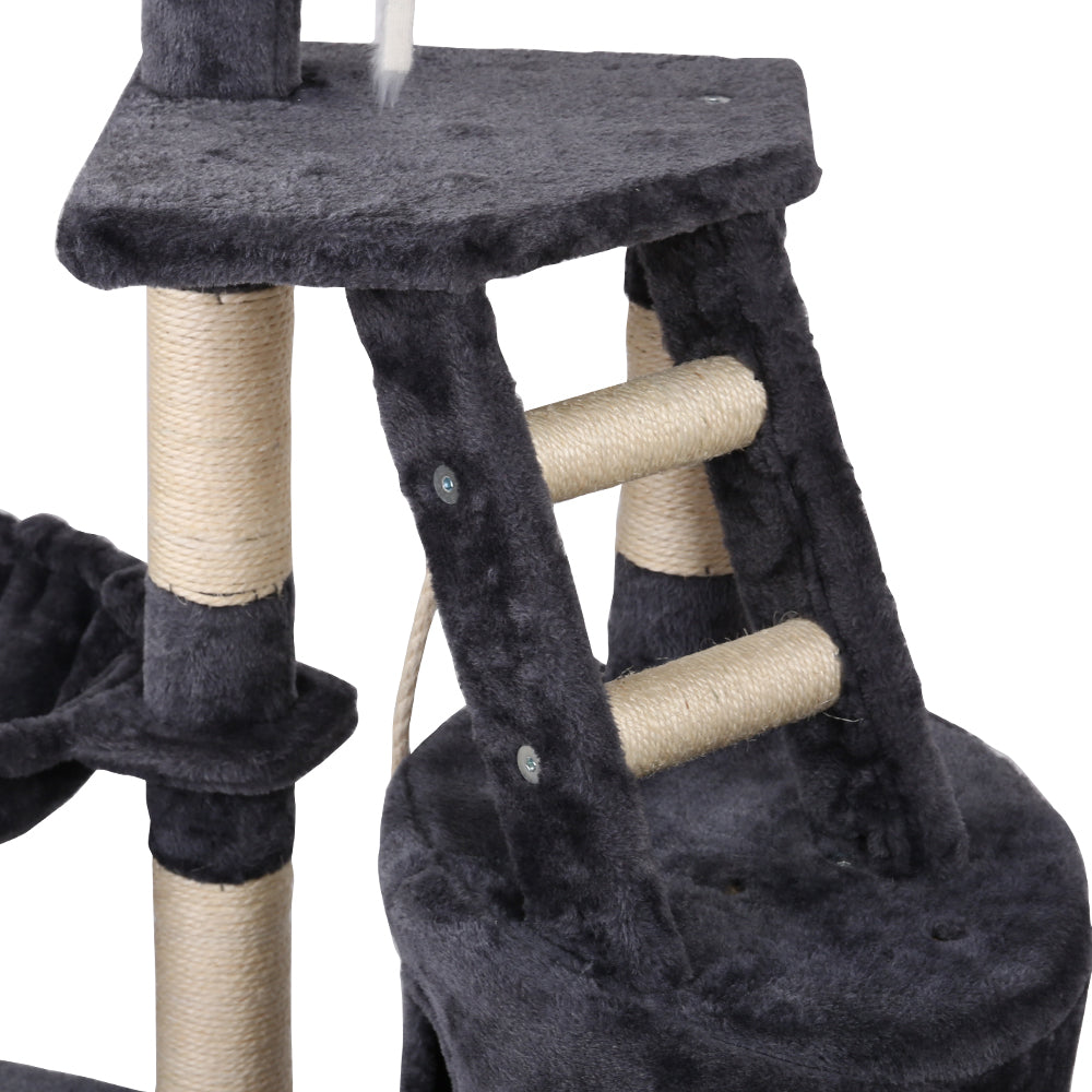 i.Pet 120cm Multi-Level Wooden Cat Tree - Premium Scratching Post, Tower & Condo House for Cats