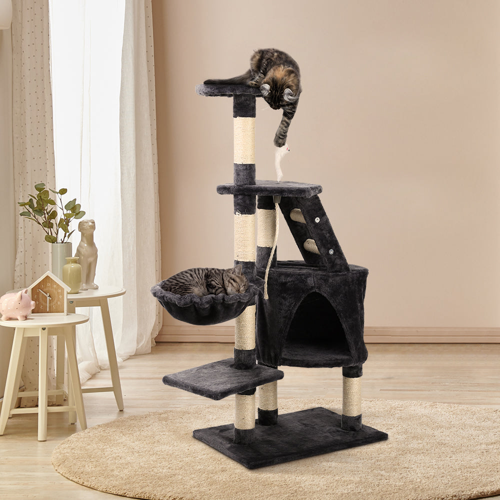 i.Pet 120cm Multi-Level Wooden Cat Tree - Premium Scratching Post, Tower & Condo House for Cats