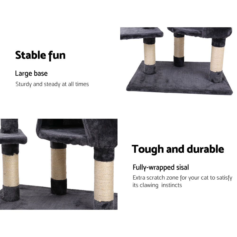 i.Pet 120cm Multi-Level Wooden Cat Tree - Premium Scratching Post, Tower & Condo House for Cats