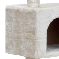 Thumbnail for i.Pet 134cm Beige Wooden Cat Tree - Premium Scratching Post, Tower & Condo House Lounge for Felines