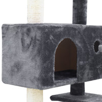 Thumbnail for i.Pet Cat Tree 134cm Trees Scratching Post Scratcher Tower Condo House Furniture Wood Grey