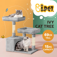 Thumbnail for i.Pet Cat Tree Tower Scratching Post Scratcher Wood Condo House Bed Trees 69cm