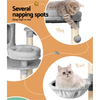 Thumbnail for i.Pet Cat Tree Tower Scratching Post Scratcher Wood Condo House Toys Bed 123cm