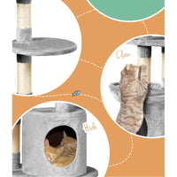 Thumbnail for i.Pet Cat Tree Tower Scratching Post Scratcher Wood Condo House Toys Bed 123cm