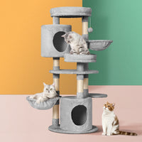 Thumbnail for i.Pet Cat Tree Tower Scratching Post Scratcher Wood Condo House Toys Bed 123cm