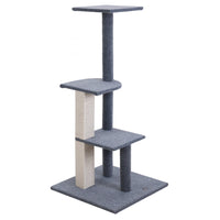 Thumbnail for i.Pet 124cm Cat Tree with Wooden Steps - Deluxe Scratching Post, Tower & Condo House for Felines