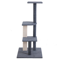 Thumbnail for i.Pet 124cm Cat Tree with Wooden Steps - Deluxe Scratching Post, Tower & Condo House for Felines