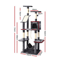 Thumbnail for i.Pet 171cm Wooden Cat Tree - Premium Scratching Post, Tower & Condo House Oasis for Cats