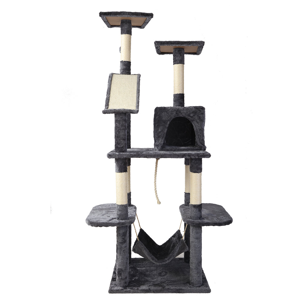 i.Pet 171cm Wooden Cat Tree - Premium Scratching Post, Tower & Condo House Oasis for Cats