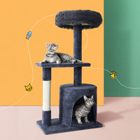 Thumbnail for i.Pet Cat Tree Scratching Post Scratcher Tower Condo House Grey 94cm