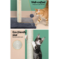 Thumbnail for i.Pet Cat Tree Scratching Post Scratcher Tower Condo House Hanging toys Grey 105cm