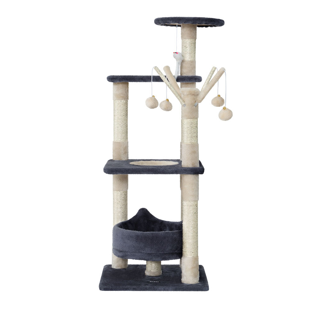 i.Pet 110cm Cat Tree - Premium Scratching Post, Tower & Condo House with Play Toys for Felines