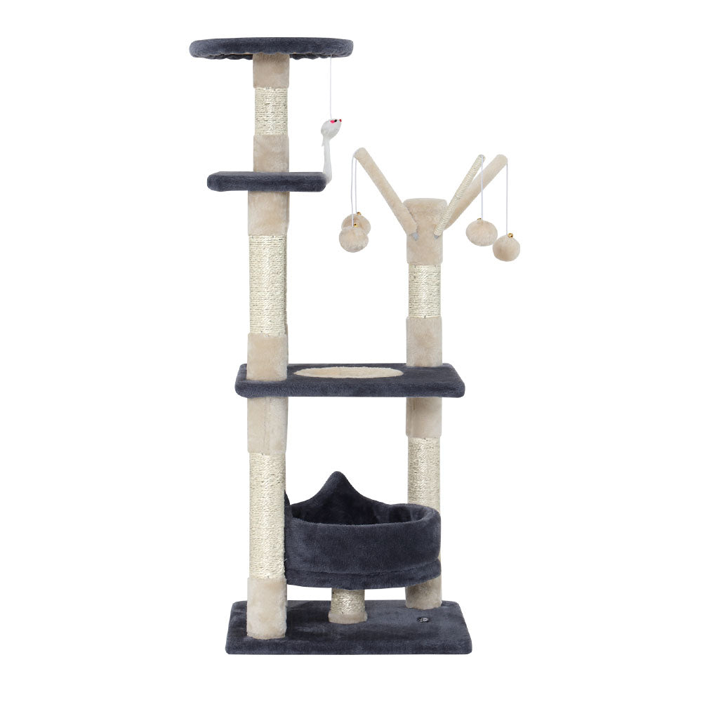 i.Pet 110cm Cat Tree - Premium Scratching Post, Tower & Condo House with Play Toys for Felines