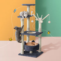 Thumbnail for i.Pet 110cm Cat Tree - Premium Scratching Post, Tower & Condo House with Play Toys for Felines