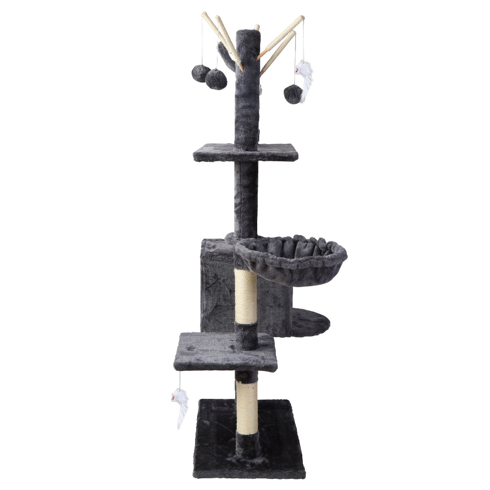 i.Pet 140cm Wooden Cat Tree - Premium Scratching Post, Tower & Condo House Lounge for Cats