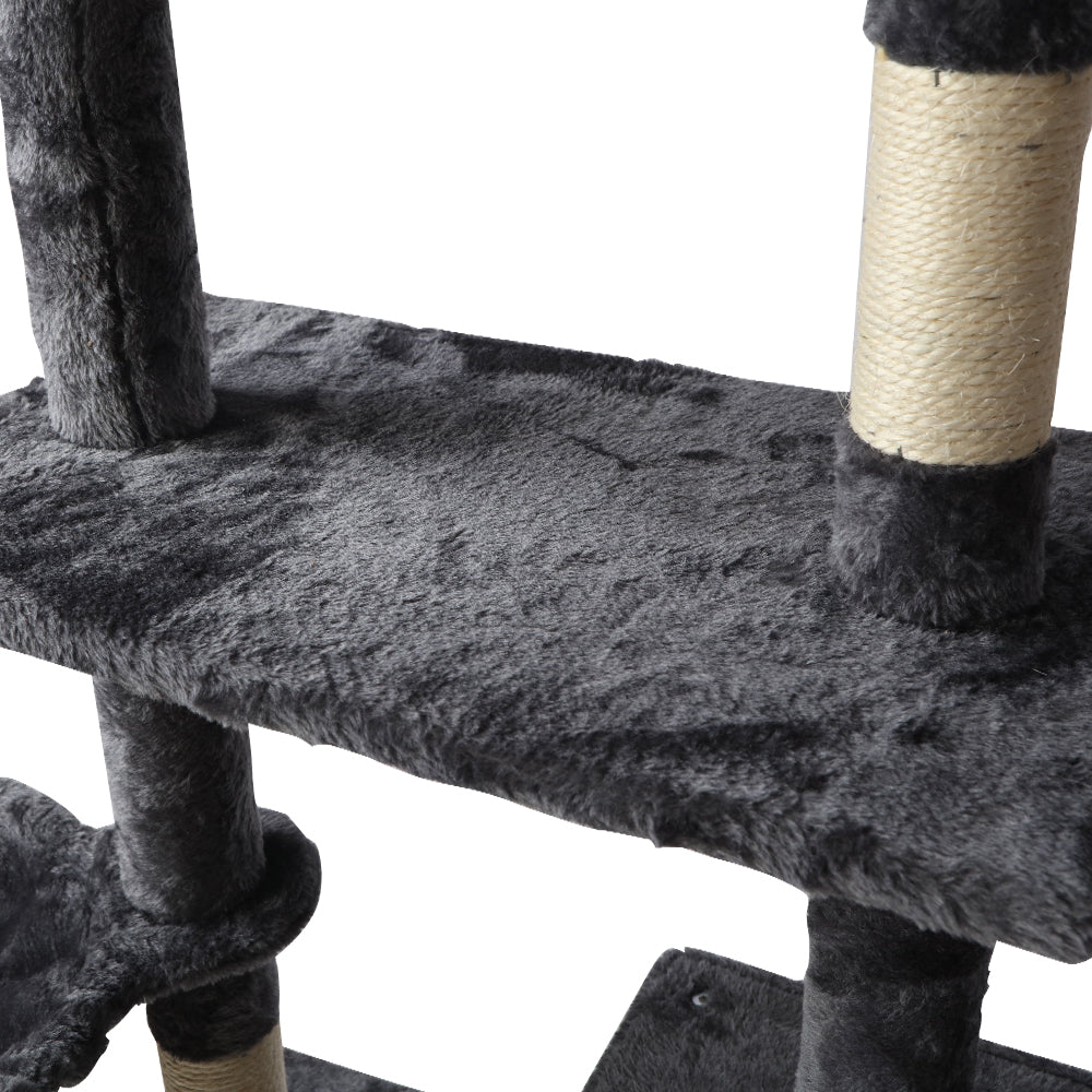 i.Pet 140cm Wooden Cat Tree - Premium Scratching Post, Tower & Condo House Lounge for Cats