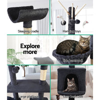 Thumbnail for i.Pet 140cm Wooden Cat Tree - Premium Scratching Post, Tower & Condo House Lounge for Cats