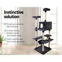 Thumbnail for i.Pet 184cm Wooden Cat Tree - Deluxe Scratching Post, Tower & Condo House Oasis for Felines