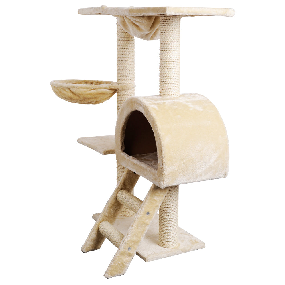 i.Pet Cat Tree Trees Scratching Post Scratcher Condo Tower House Bed Beige 100cm