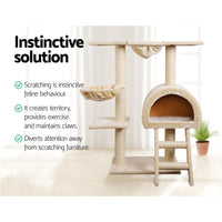 Thumbnail for i.Pet Cat Tree Trees Scratching Post Scratcher Condo Tower House Bed Beige 100cm