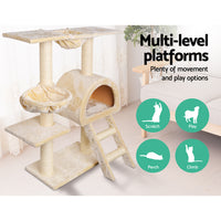 Thumbnail for i.Pet Cat Tree Trees Scratching Post Scratcher Condo Tower House Bed Beige 100cm