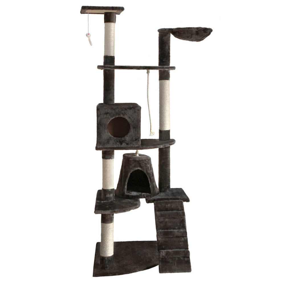 i.Pet 193cm Wooden Cat Tree - Premium Scratching Post, Tower & Condo House Retreat for Cats