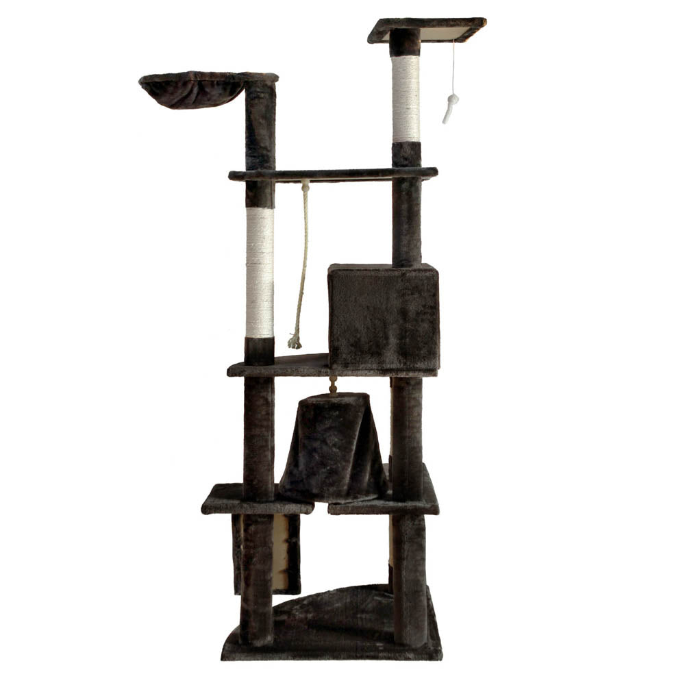 i.Pet 193cm Wooden Cat Tree - Premium Scratching Post, Tower & Condo House Retreat for Cats