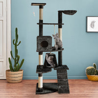 Thumbnail for i.Pet 193cm Wooden Cat Tree - Premium Scratching Post, Tower & Condo House Retreat for Cats