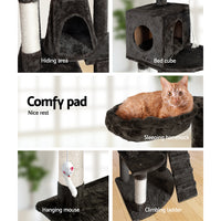 Thumbnail for i.Pet 193cm Wooden Cat Tree - Premium Scratching Post, Tower & Condo House Retreat for Cats