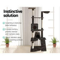 Thumbnail for i.Pet 193cm Wooden Cat Tree - Premium Scratching Post, Tower & Condo House Retreat for Cats