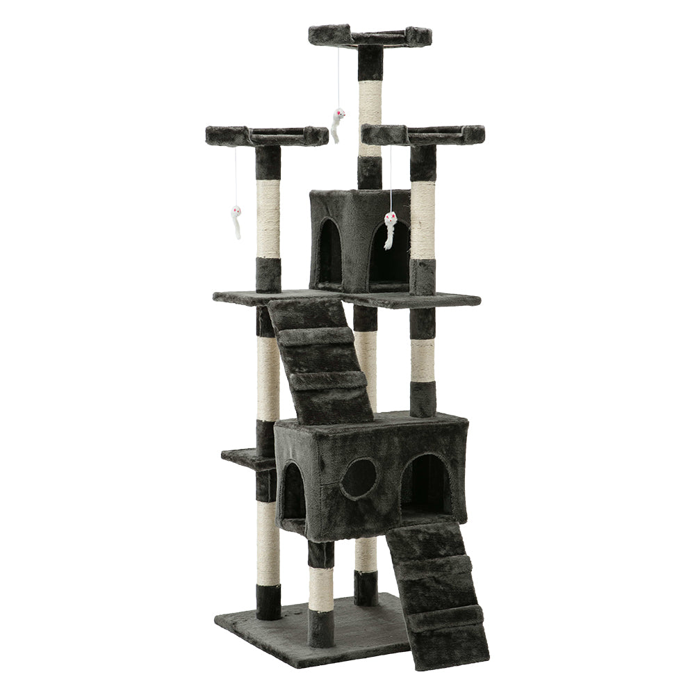 i.Pet 180cm Wooden Cat Tree - Deluxe Scratching Post, Tower & Condo House Retreat for Felines