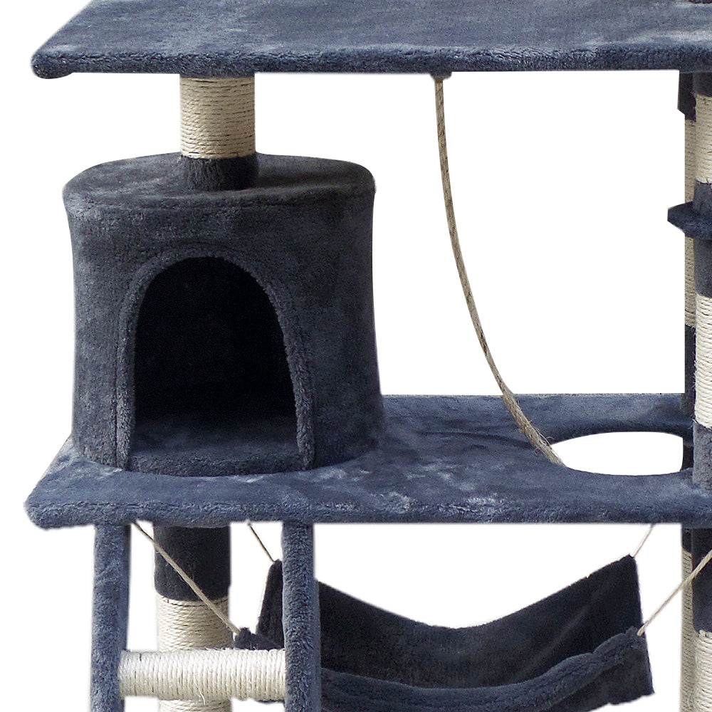 i.Pet 141cm Wooden Cat Tree - Deluxe Scratching Post, Tower & Condo House Retreat for Cats