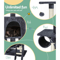 Thumbnail for i.Pet Cat Tree Scratching Post Tower Scratcher Wood Condo Toys House Bed 144cm