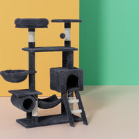 Thumbnail for i.Pet Cat Tree Scratching Post Tower Scratcher Wood Condo Toys House Bed 144cm