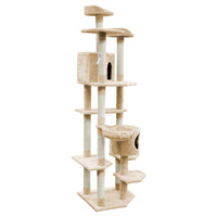 Thumbnail for i.Pet Cat Tree 203cm Trees Scratching Post Scratcher Tower Condo House Furniture Wood Beige