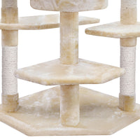 Thumbnail for i.Pet Cat Tree 203cm Trees Scratching Post Scratcher Tower Condo House Furniture Wood Beige