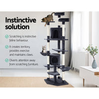 Thumbnail for i.Pet 203cm Wooden Cat Tree - Deluxe Scratching Post, Tower & Condo House Lounge for Felines