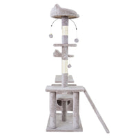 Thumbnail for i.Pet Cat Tree Scratching Post Scratcher Tower Condo House Grey 135cm