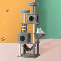 Thumbnail for i.Pet Cat Tree 169cm Tower Scratching Post Scratcher Wood Bed Condo House Rattan Ladder