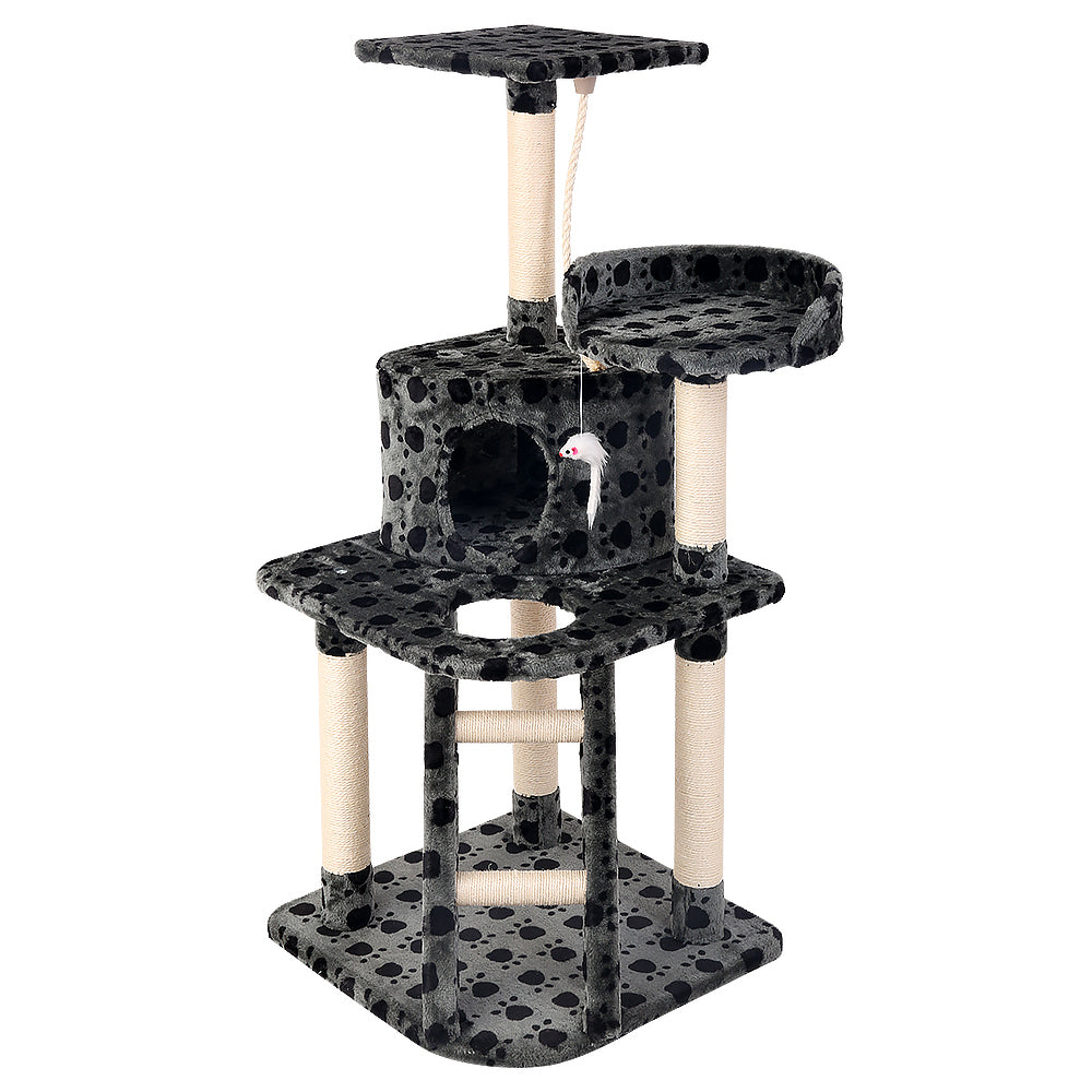 Wooden Cat Tree with Scratching Post (120cm)-i.Pet