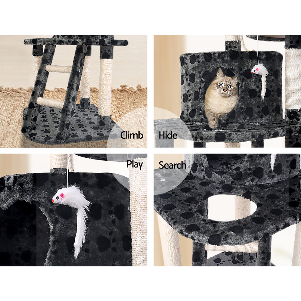 Wooden Cat Tree with Scratching Post (120cm)-i.Pet