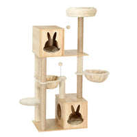 Thumbnail for i.Pet Cat Tree Tower Scratching Post Scratcher Wood Bed Condo Toys House 141cm