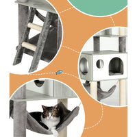 Thumbnail for i.Pet Cat Tree 178cm Tower Scratching Post Scratcher Wood Bed Condo House Wooden Ladder