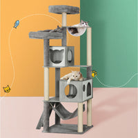 Thumbnail for i.Pet Cat Tree 178cm Tower Scratching Post Scratcher Wood Bed Condo House Wooden Ladder